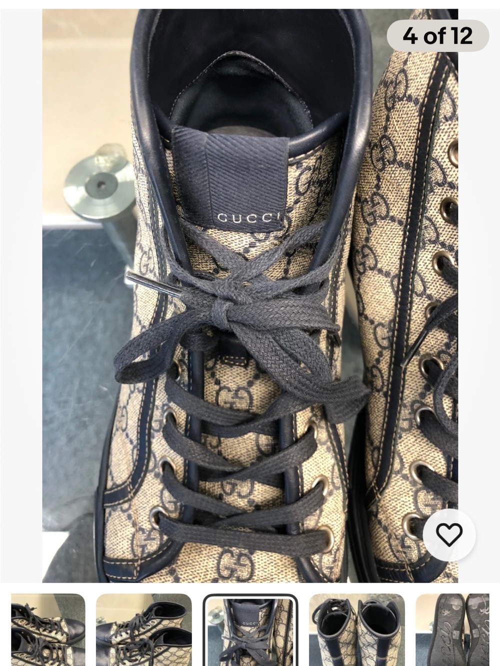 GUCCI SHOES SNEAKERS GG PLUS GUCCI IN EXCELLENT CONDITION - Picture 4 of 12